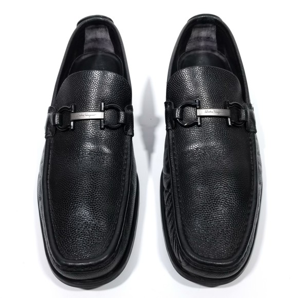 Salvatore Ferragamo Luxury Gancini Bit Black Leather Moccasins Loafers main image 9